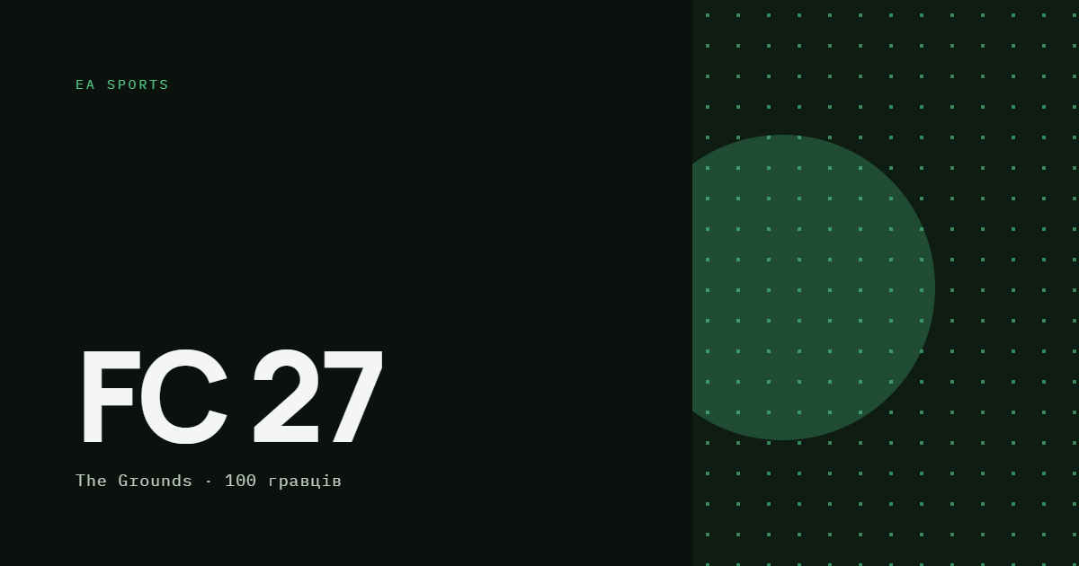 AI-ілюстрація: EA Sports FC 27 — The Grounds, 100 гравців.