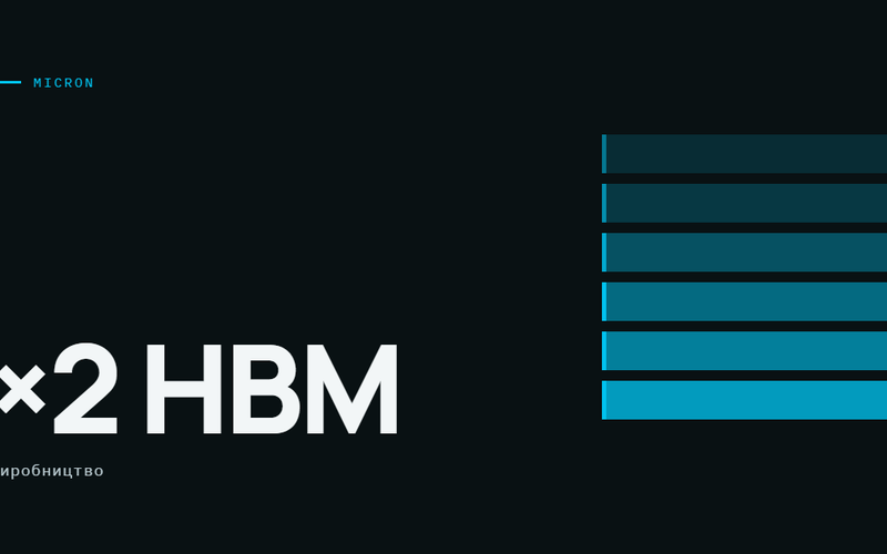 AI-ілюстрація: Micron: ×2 HBM — виробництво.