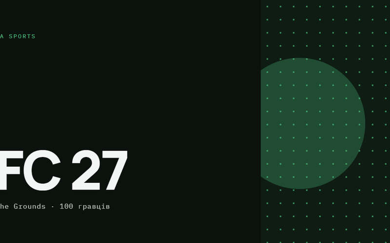 AI-ілюстрація: EA Sports FC 27 — The Grounds, 100 гравців.